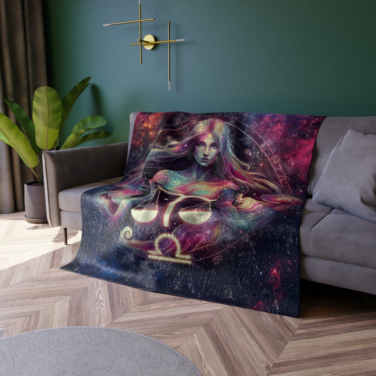 Celestial Zodiac Velvet Blanket (Libra)