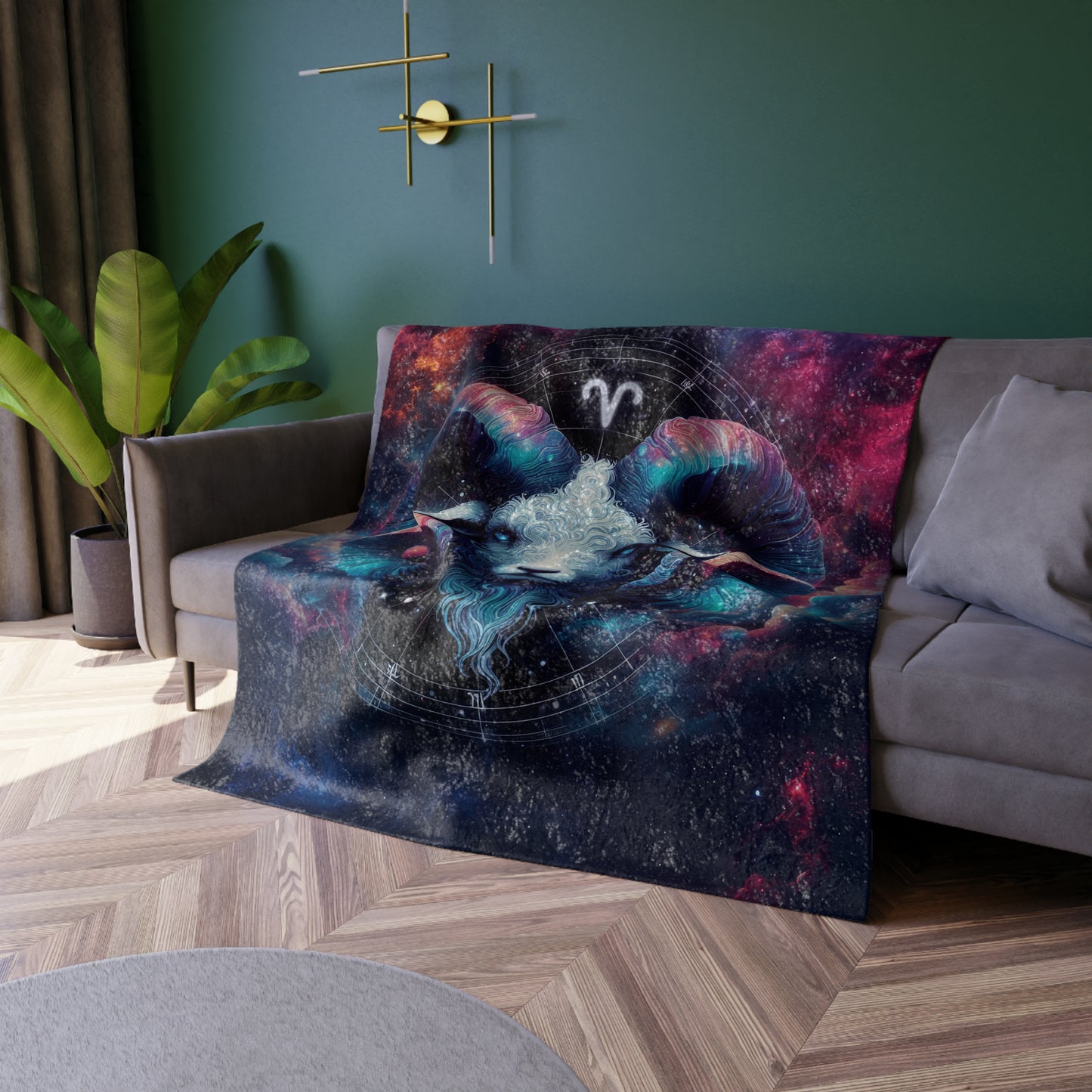 Celestial Zodiac Velvet Blanket (Aries)