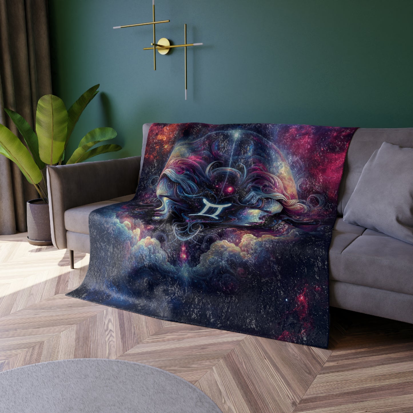 Celestial Zodiac Velvet Blanket (Gemini)