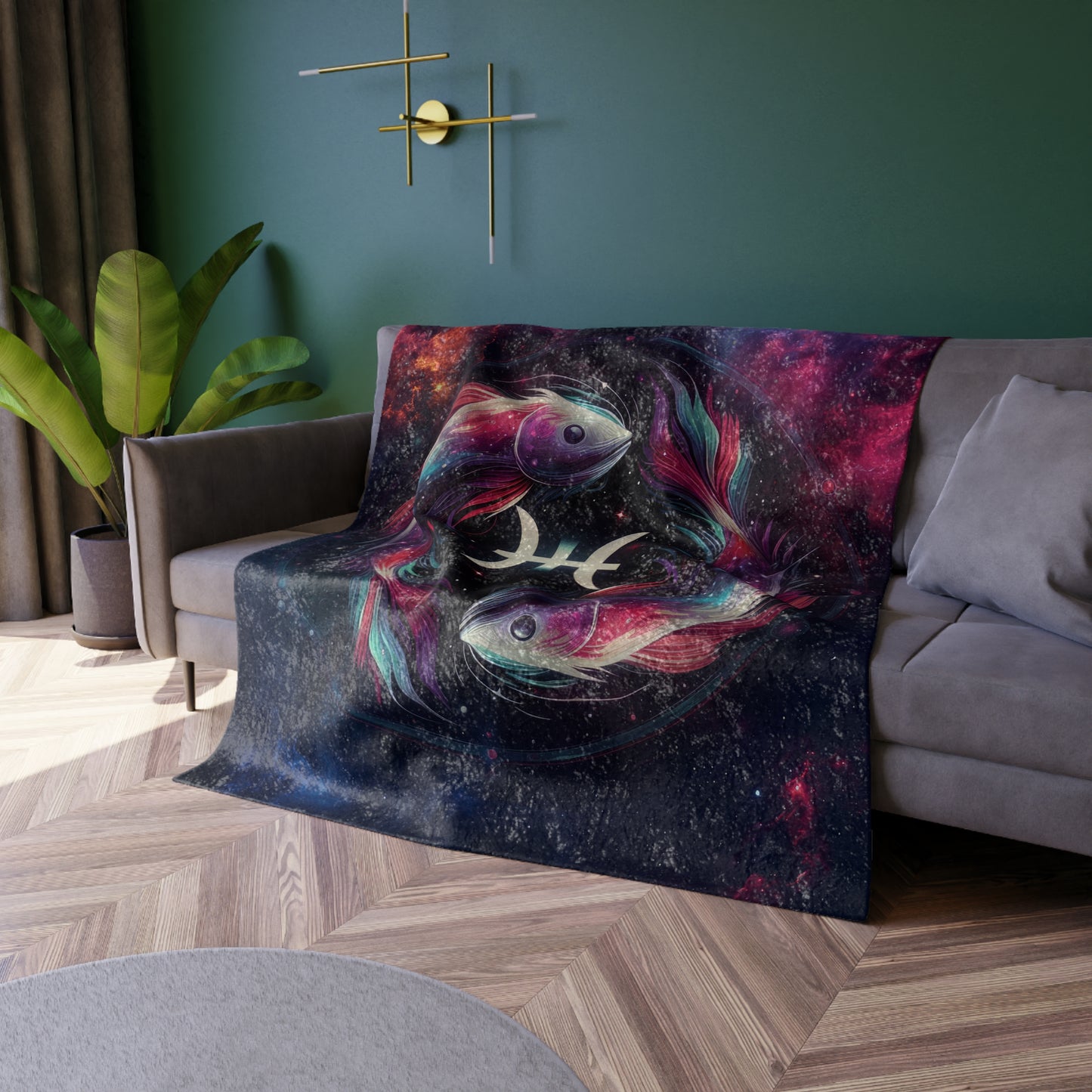 Celestial Zodiac Velvet Blanket (Pisces)