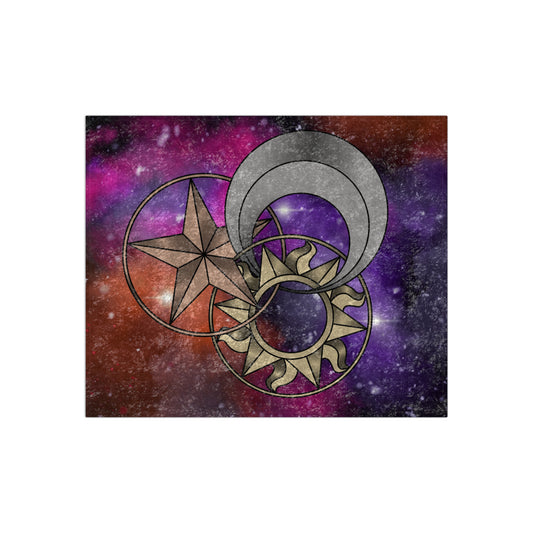 Celestial Trinity Velvet Blanket (Orange)