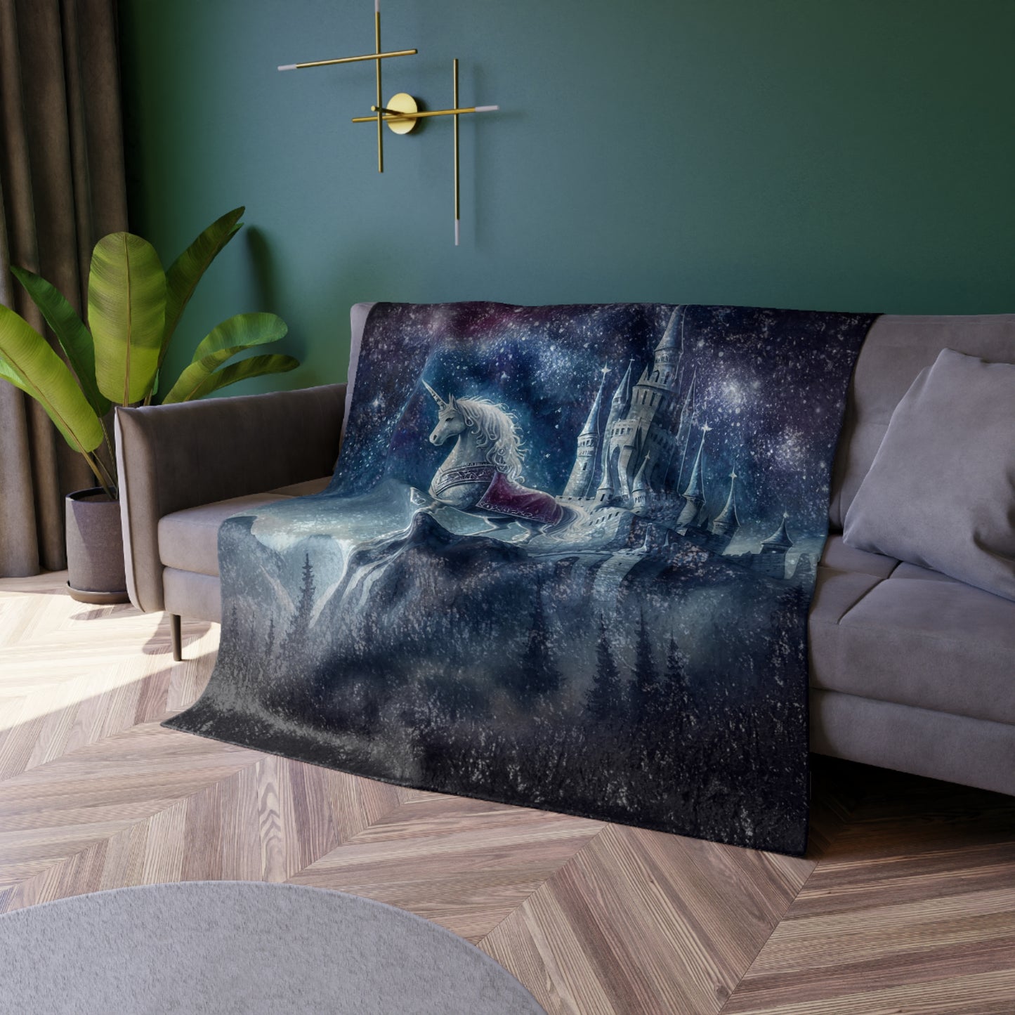 Majestic Unicorn Crushed Velvet Blanket