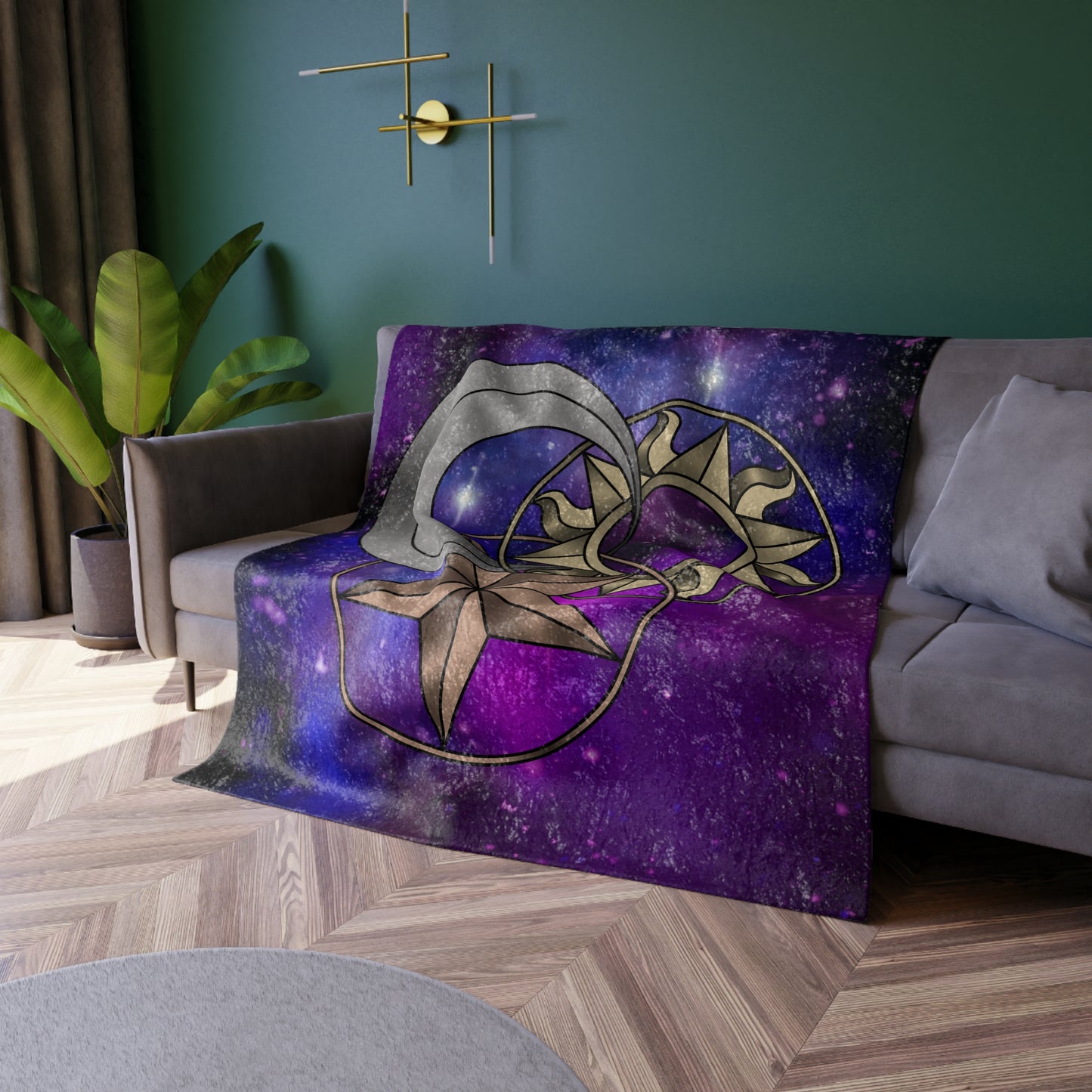 Celestial Trinity Velvet Blanket (Magenta)