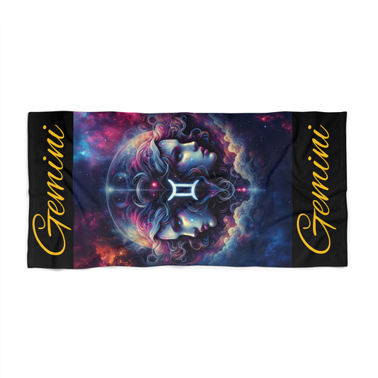 Astrological Gemini Beach Towel