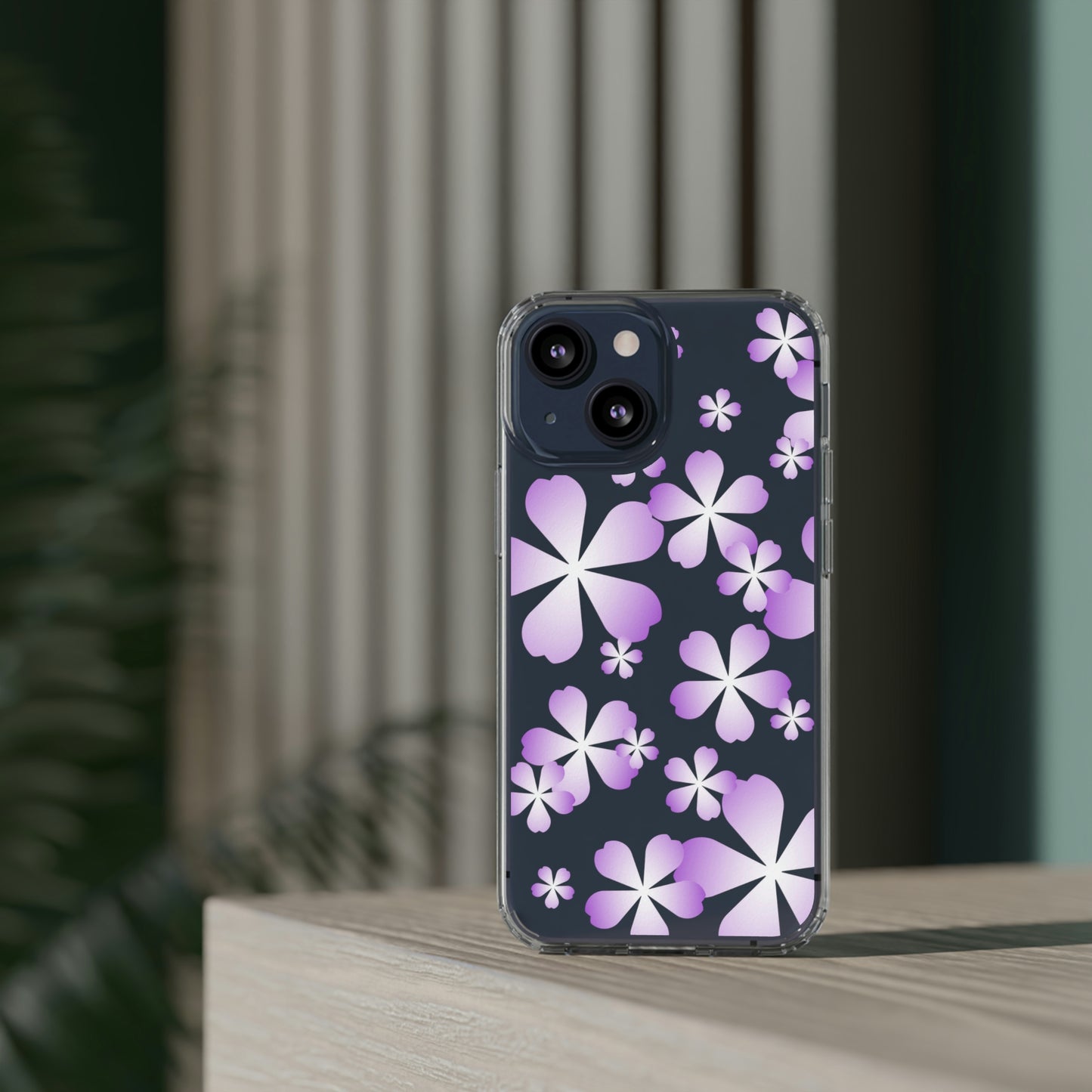 Purple Cherry Blossom Clear Cases