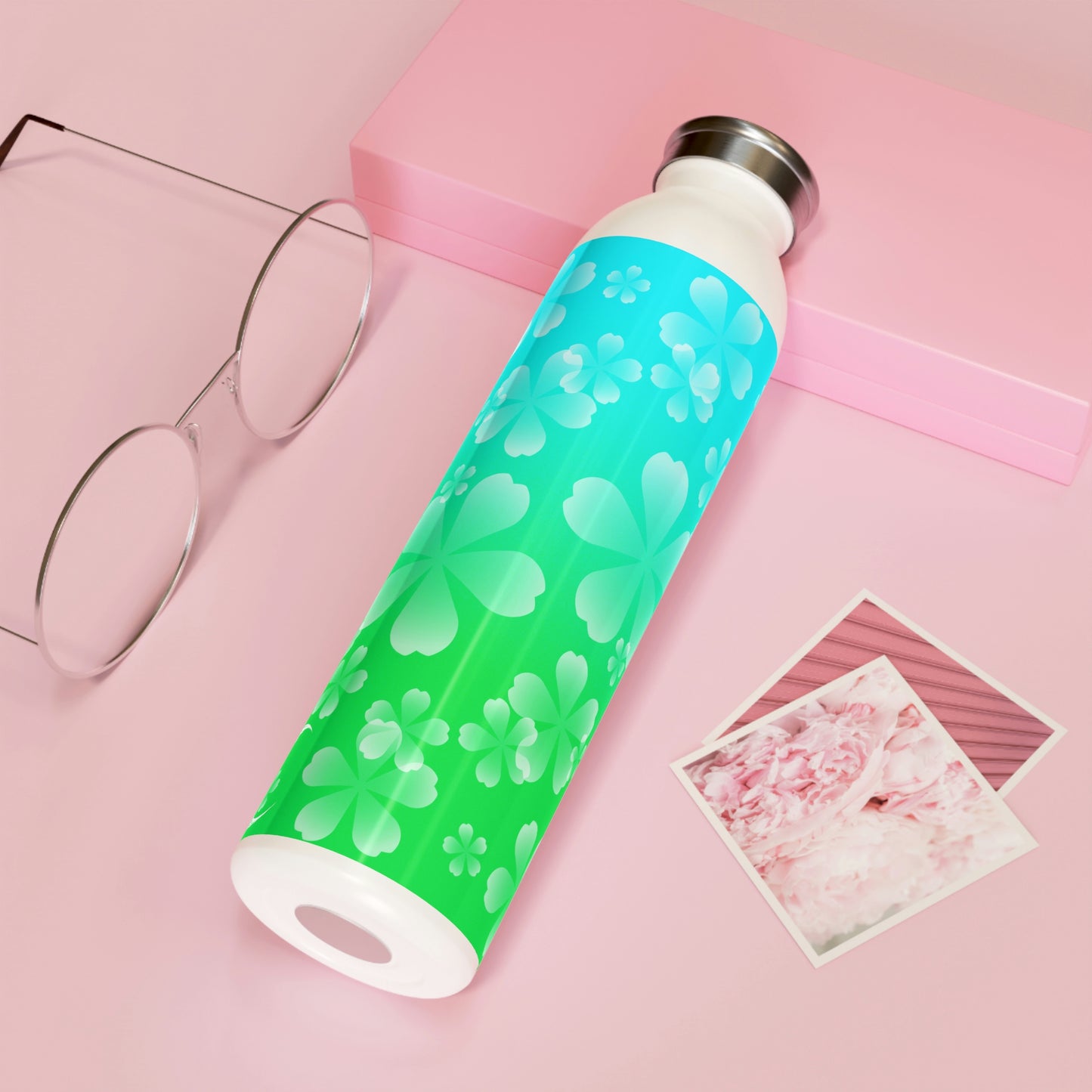 Green Sakura Slim Water Bottle