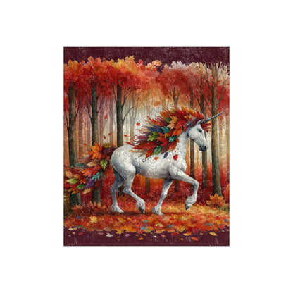 Autumn Unicorn Crushed Velvet Blanket