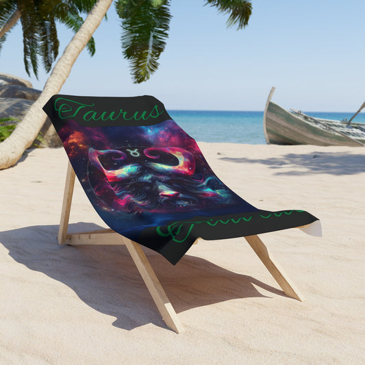 Astrological Taurus Beach Towel