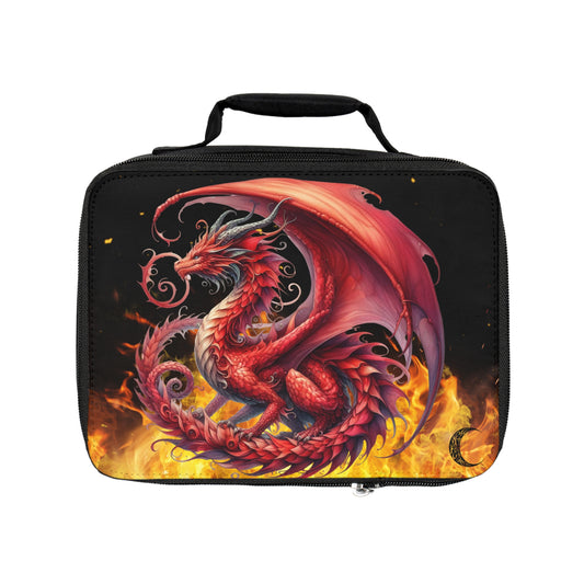 Fire Red Dragon Lunch Bag