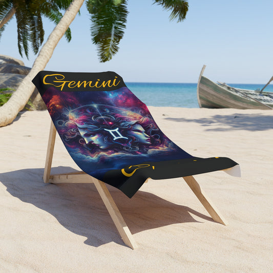 Astrological Gemini Beach Towel