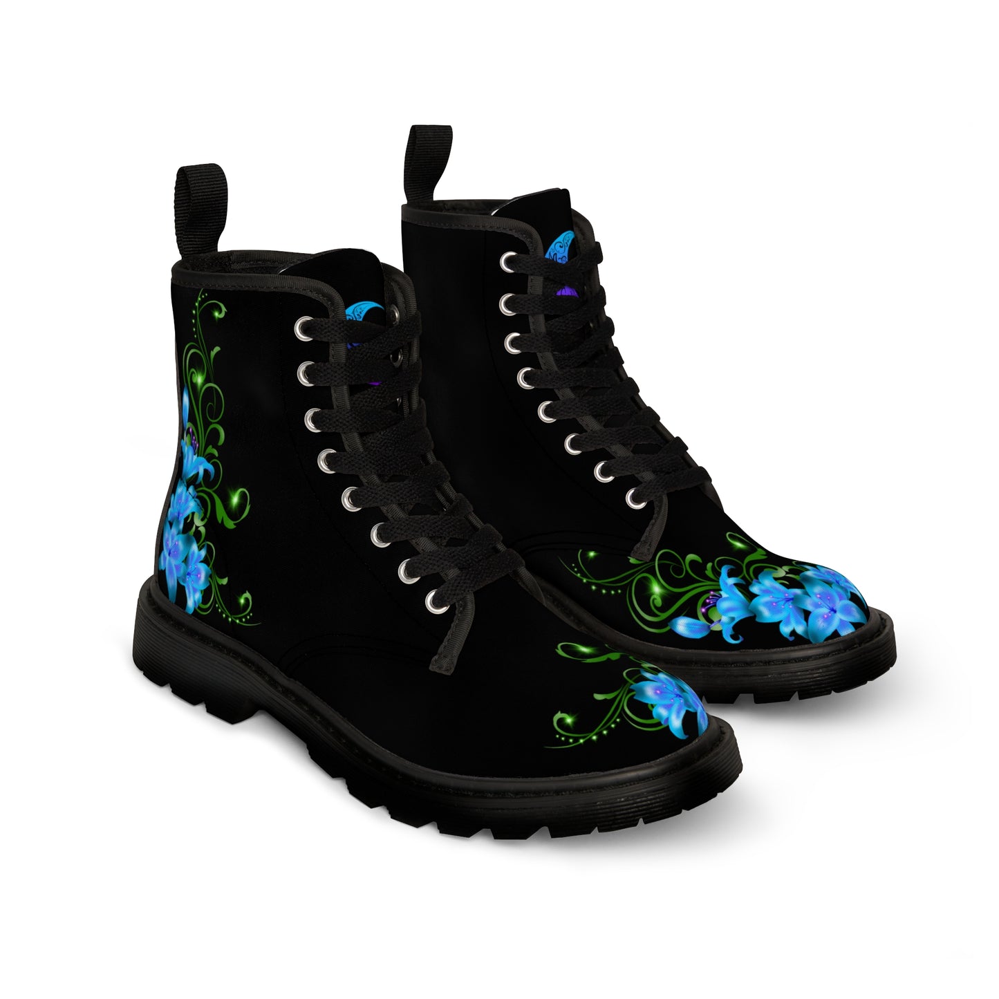 Blue Fairy Lilies Canvas Boots