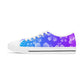 Blurple and White Cherry Blossoms Women's Low Top Sneakers