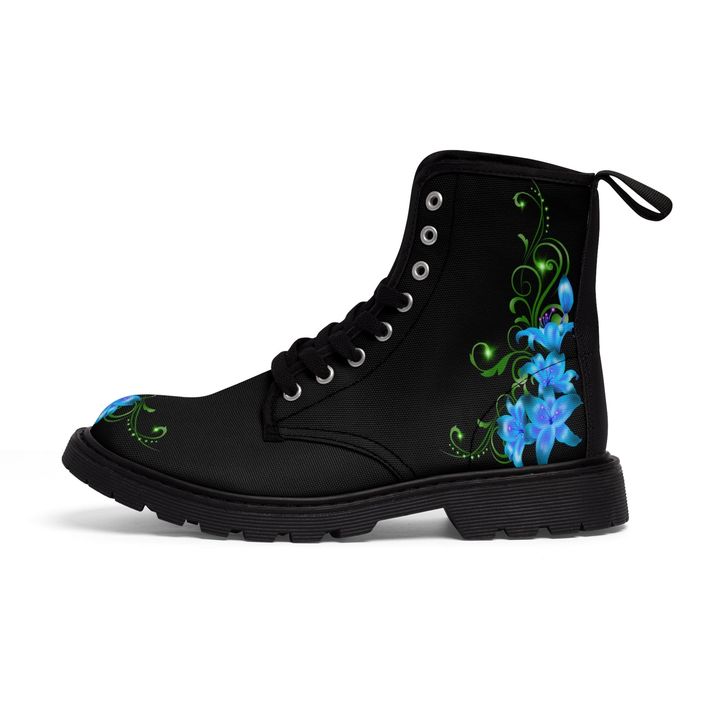 Blue Fairy Lilies Canvas Boots