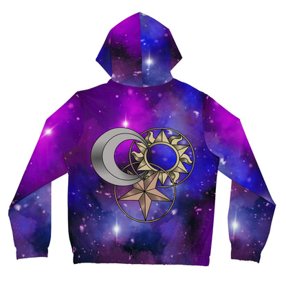 Celestial Trinity Full-Zip Hoodie (Magenta)