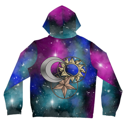 Celestial Trinity Full-Zip Hoodie (Teal)