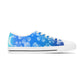 Blue and White Cherry Blossoms Women's Low Top Sneakers