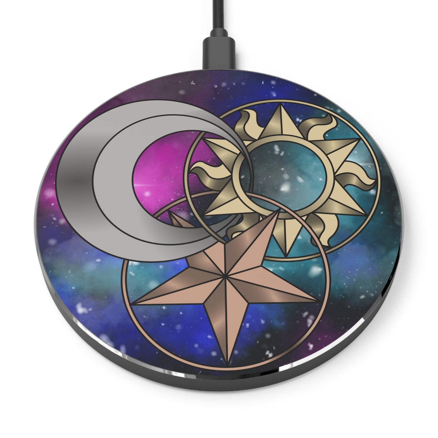 Celestial Trinity (teal) Wireless Charger