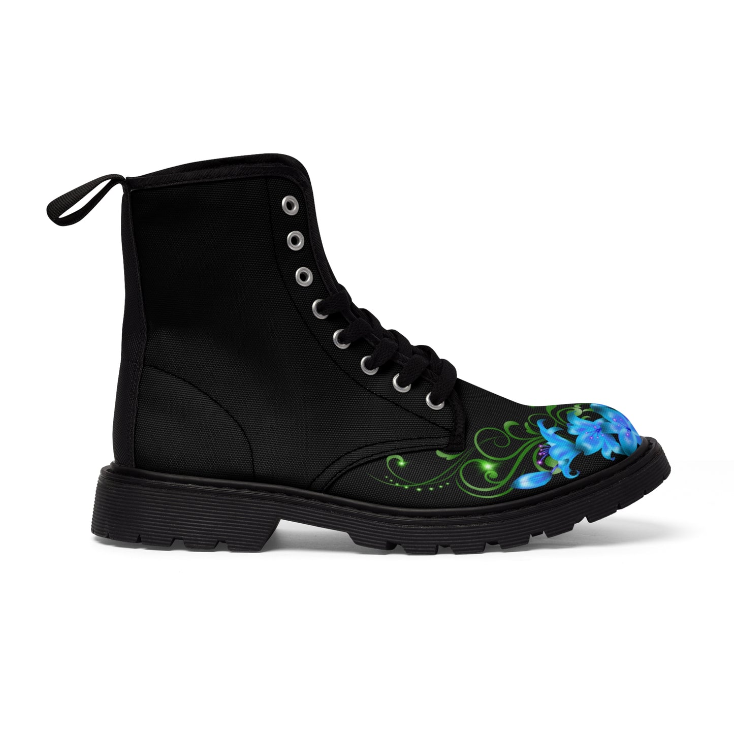 Blue Fairy Lilies Canvas Boots