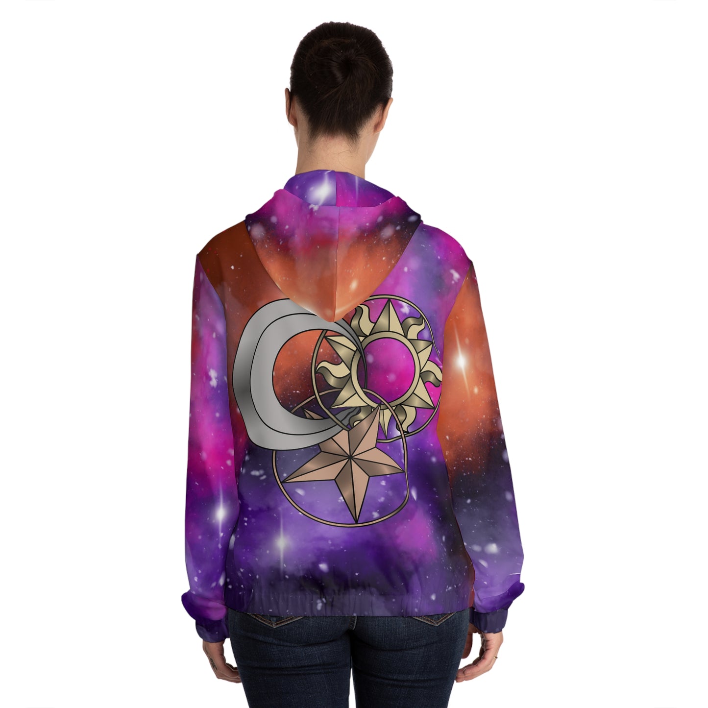 Celestial Trinity Full-Zip Hoodie (Orange)