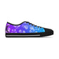 Blurple and White Cherry Blossoms Women's Low Top Sneakers