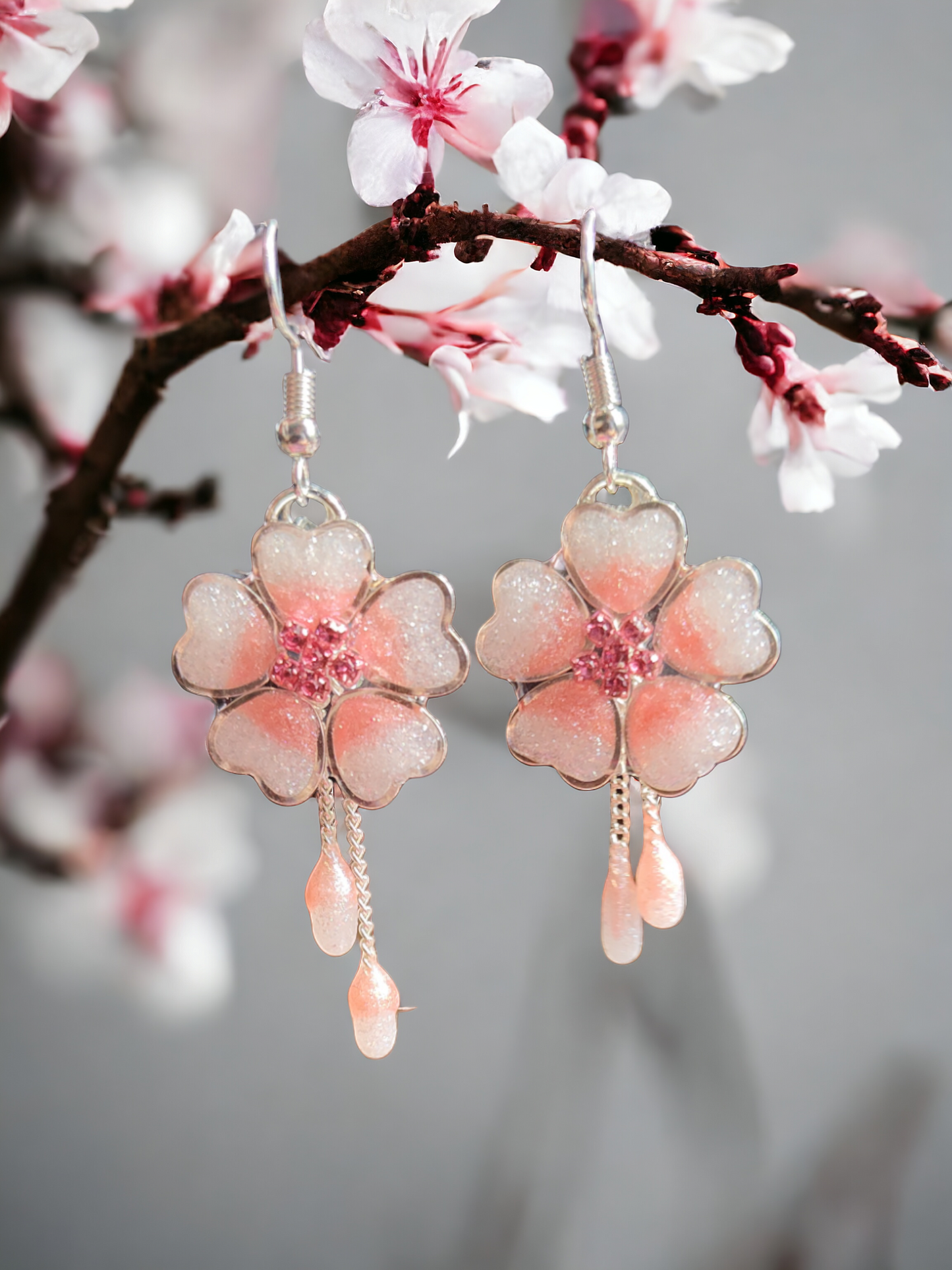 Cherry Blossom Dangling Earrings