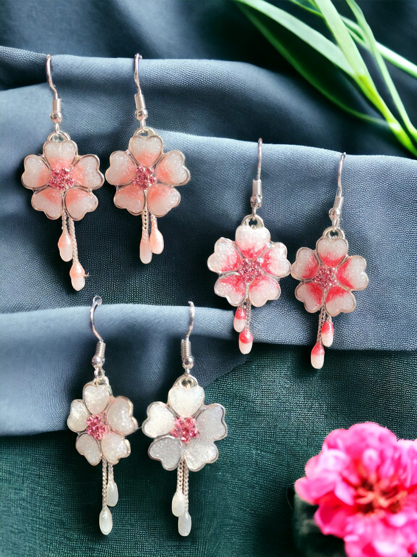 Cherry Blossom Dangling Earrings