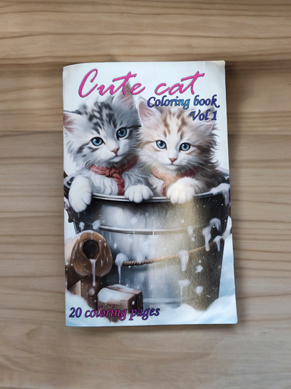 Cute cat coloring books vol 1