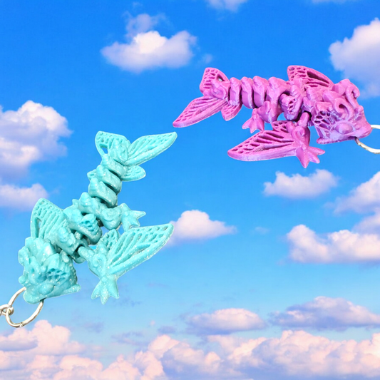 Butterfly dragon flexi keychains