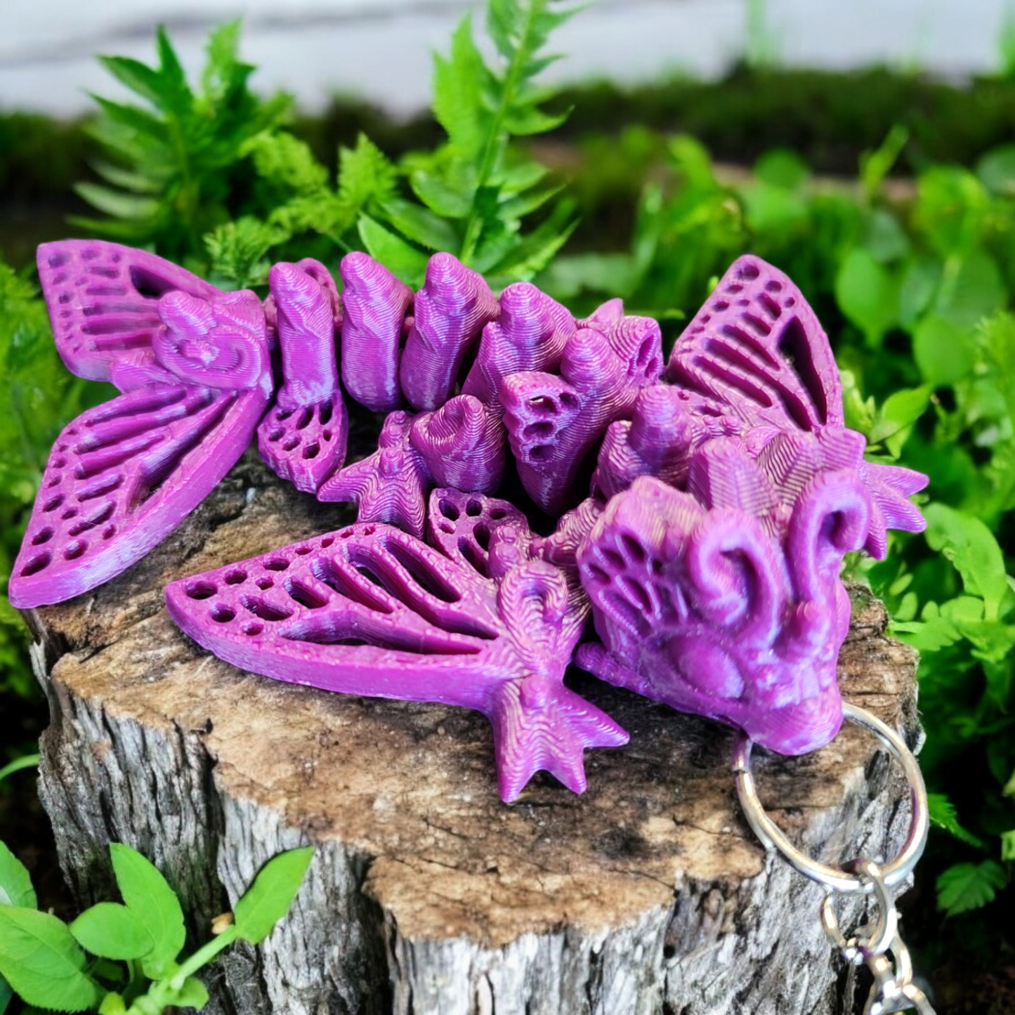 Butterfly dragon flexi keychains