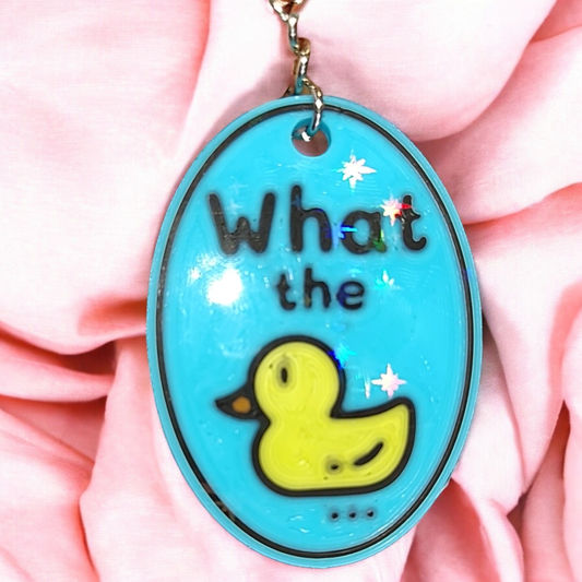 Holographic Duck keychain