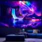 Waterfall Starry sky UV reactive Tapestry