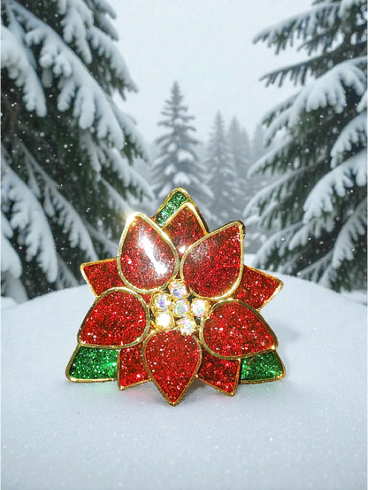 Poinsettia earrings and necklace