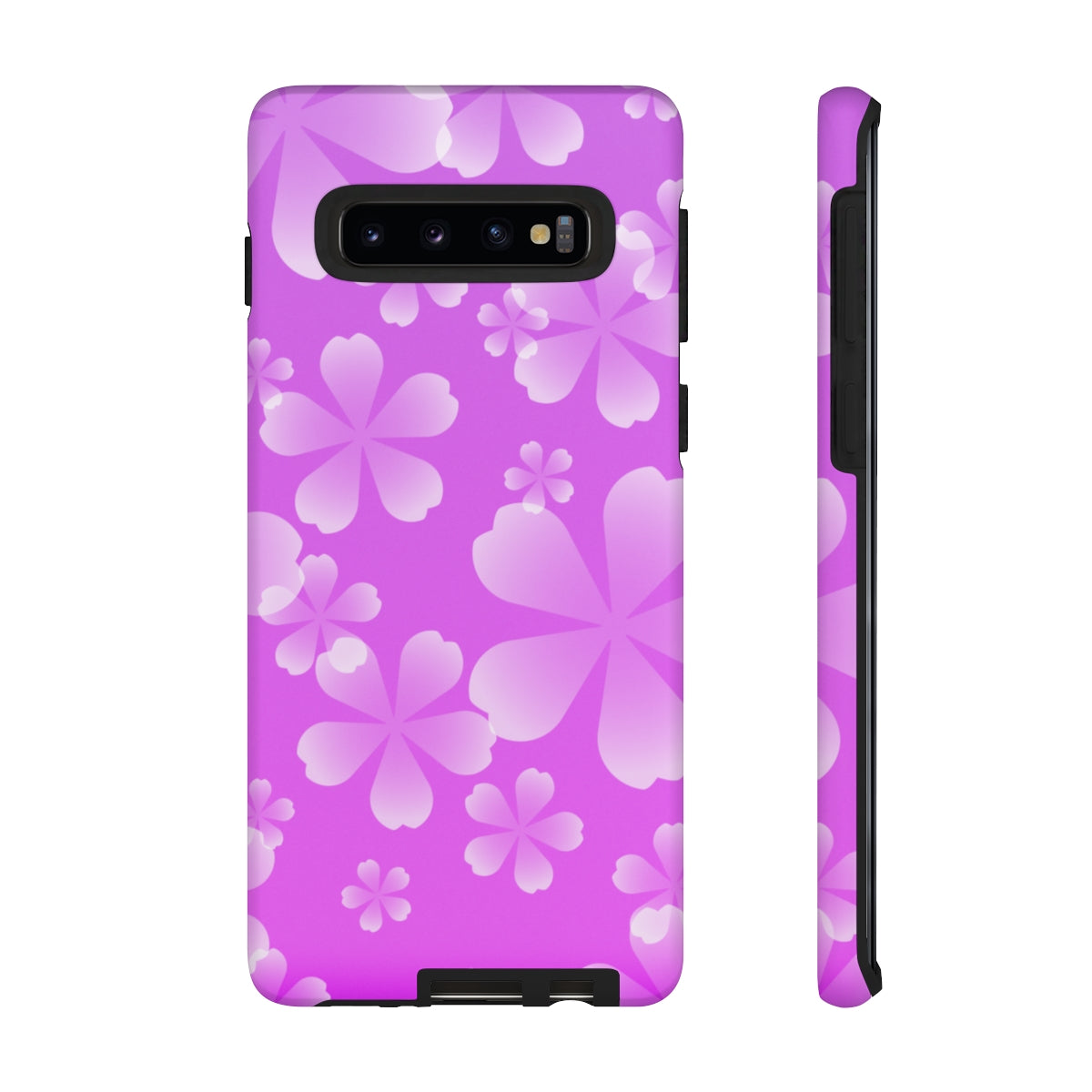 Purple with White Cherry Blossom Tough Cases