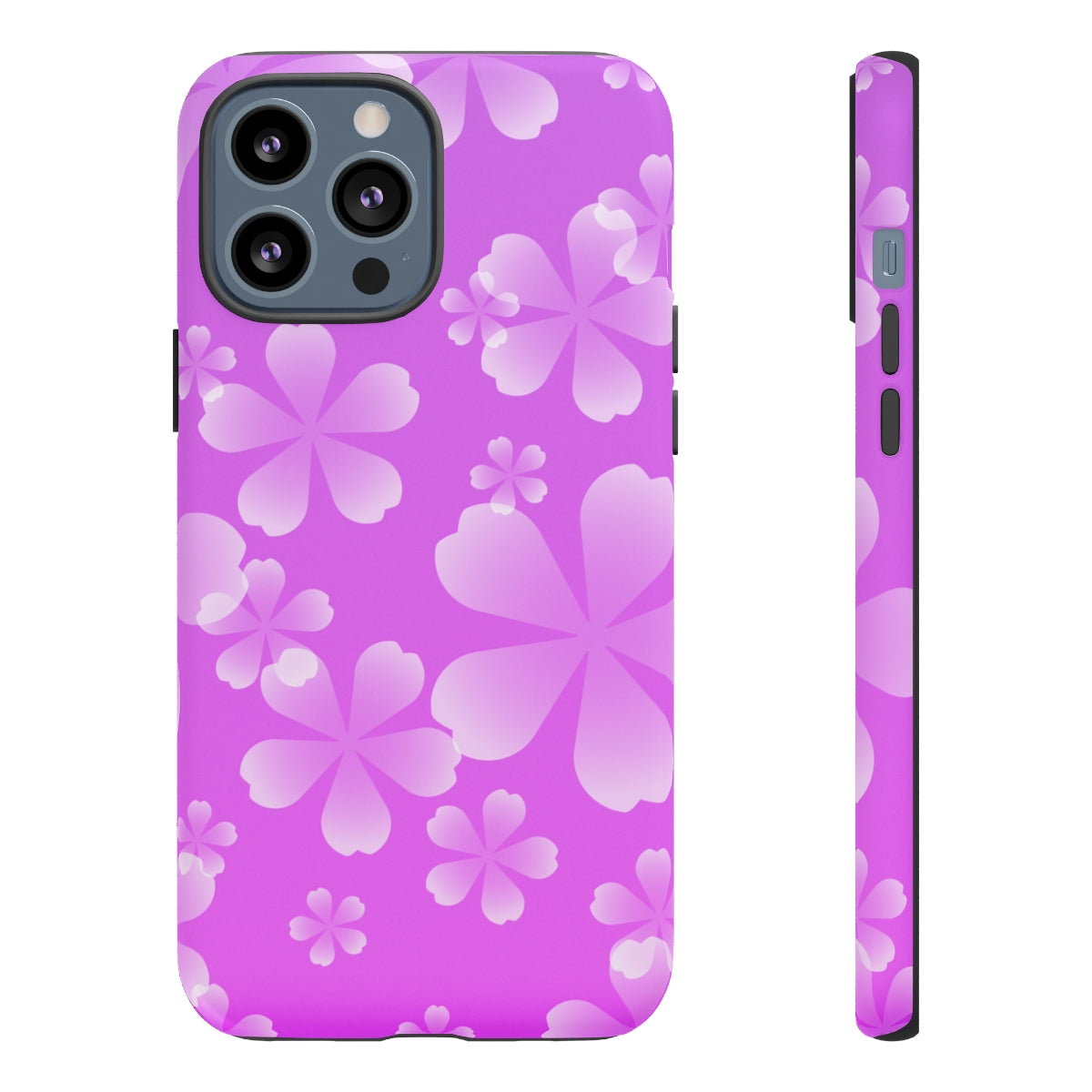 Purple with White Cherry Blossom Tough Cases