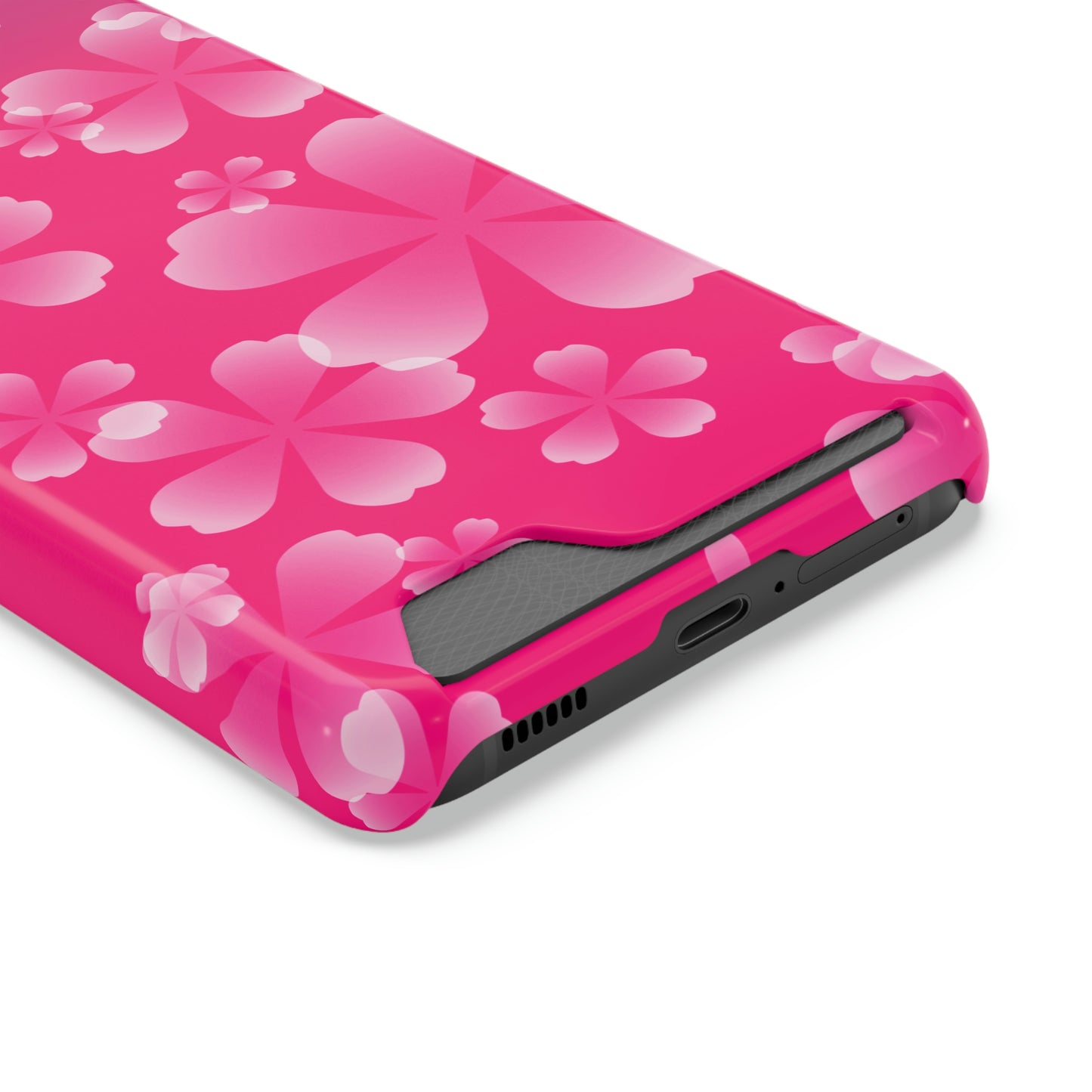 Pink and Cherry Blossom Case With Card Holder