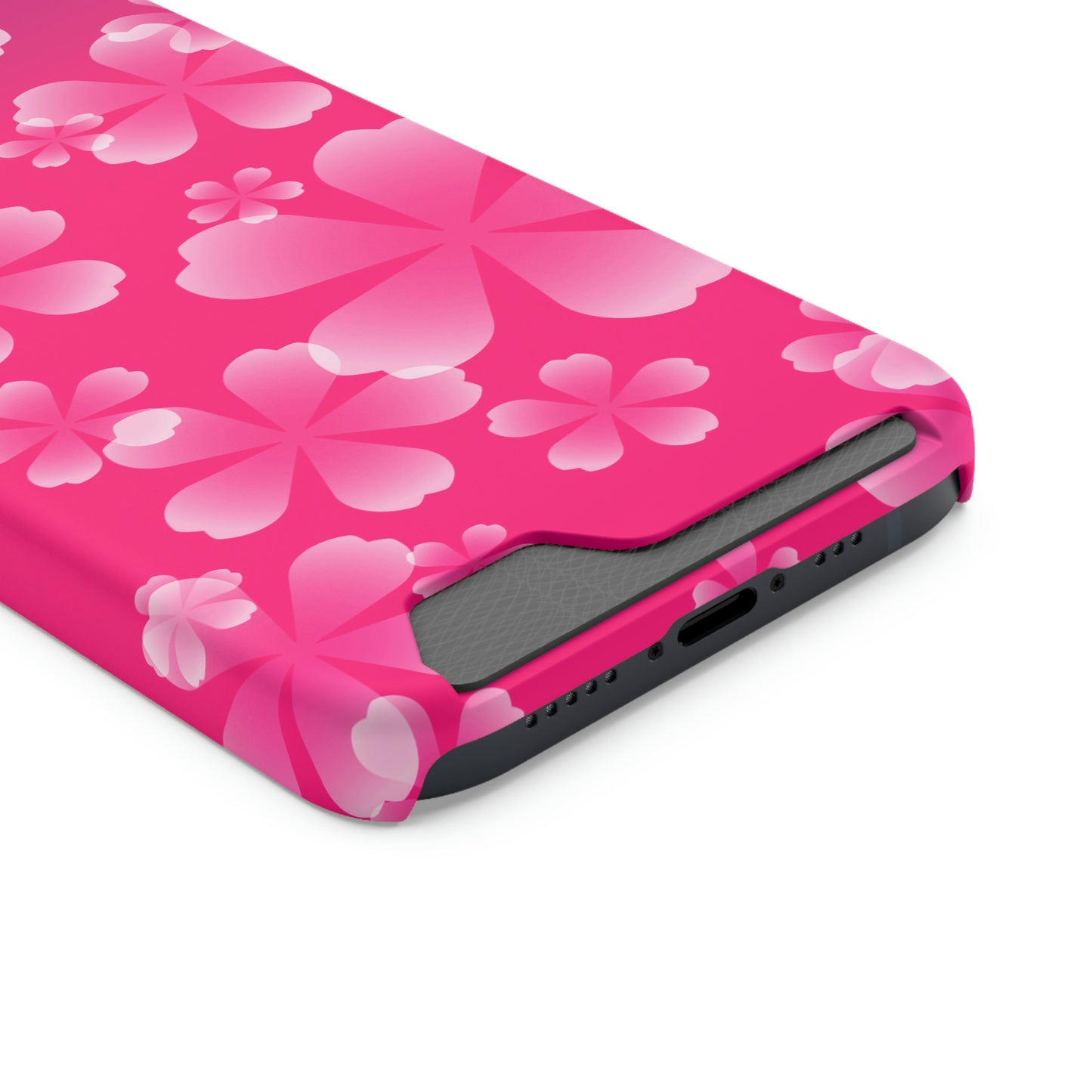 Pink and Cherry Blossom Case With Card Holder