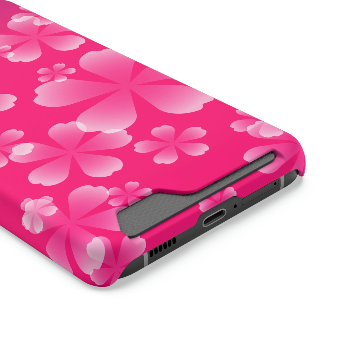 Pink and Cherry Blossom Case With Card Holder