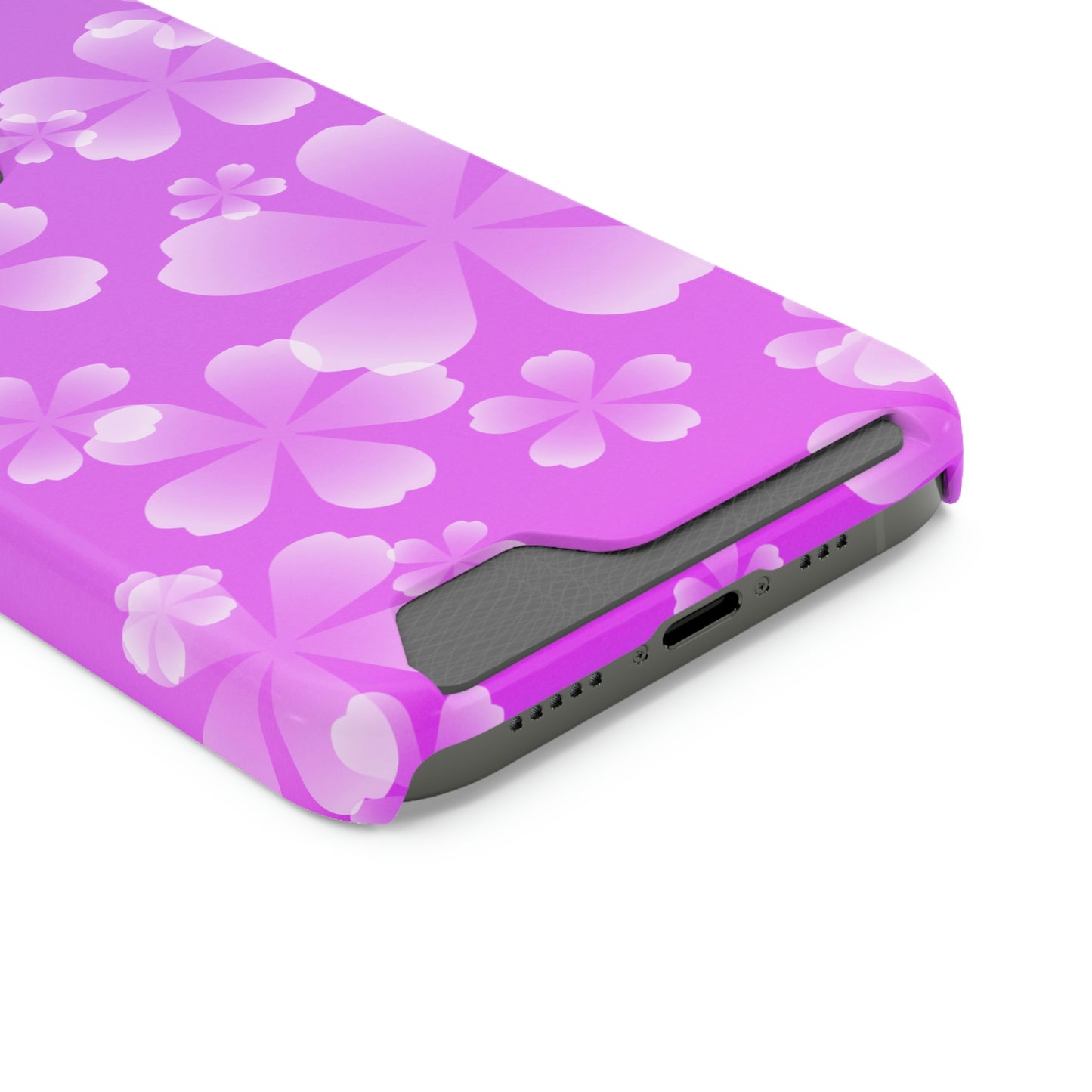 Purple and Cherry Blossom Case With Card Holder