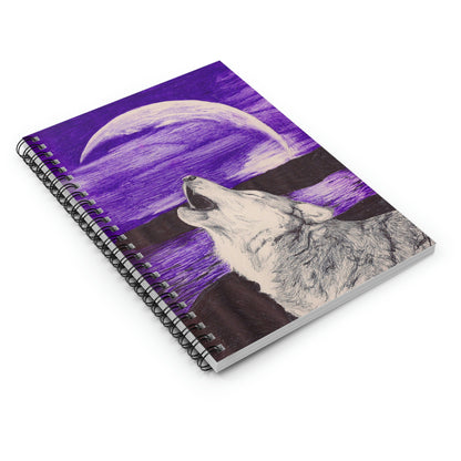 Howling Wolf Spiral Notebook - Ruled Line