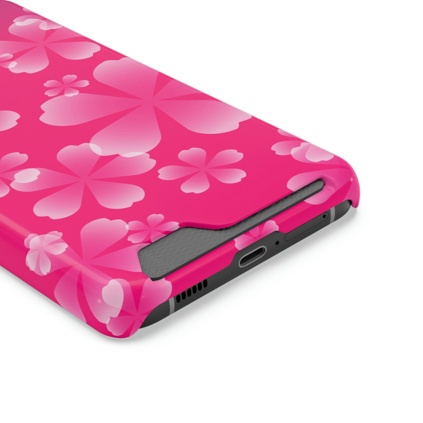 Pink and Cherry Blossom Case With Card Holder