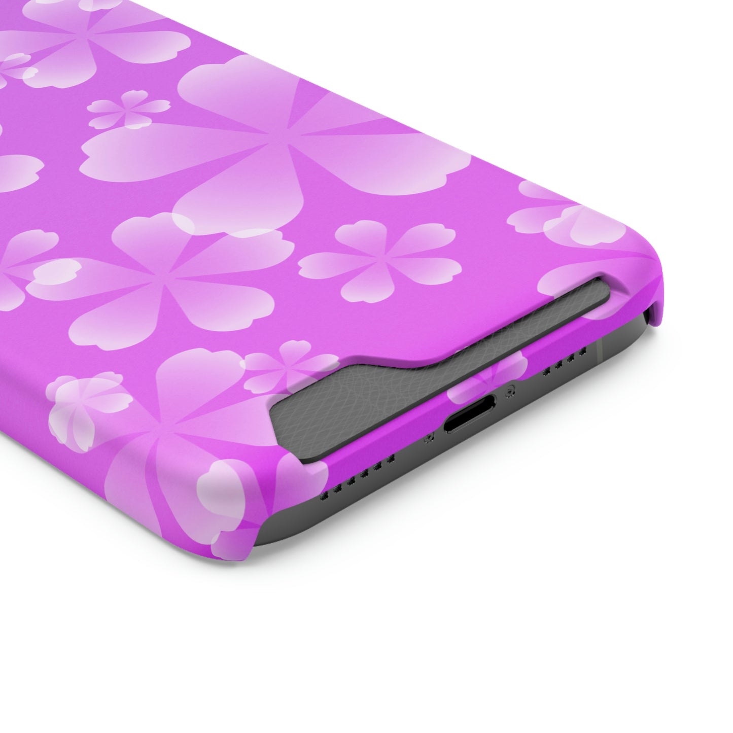 Purple and Cherry Blossom Case With Card Holder