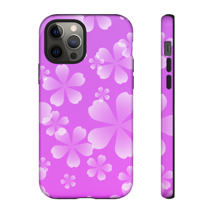 Purple with White Cherry Blossom Tough Cases