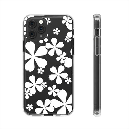 White Cherry Blossom Clear Cases