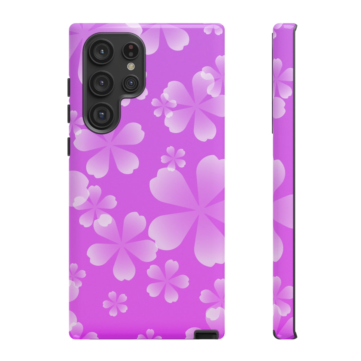 Purple with White Cherry Blossom Tough Cases