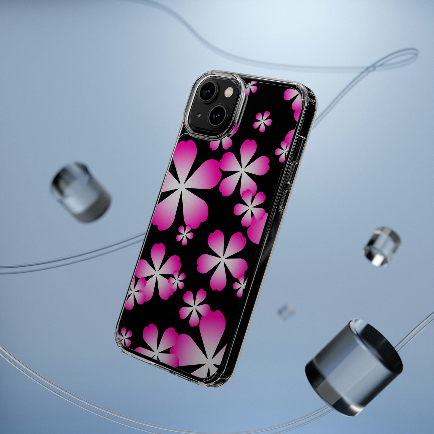 Pink Cherry Blossom Clear Cases