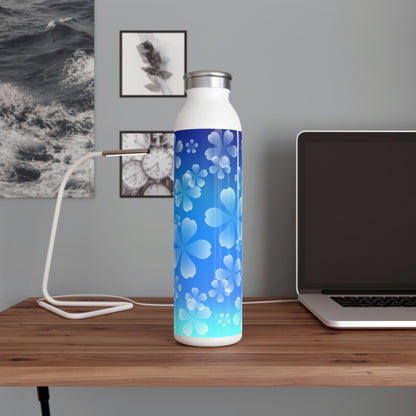 Blue Sakura Slim Water Bottle