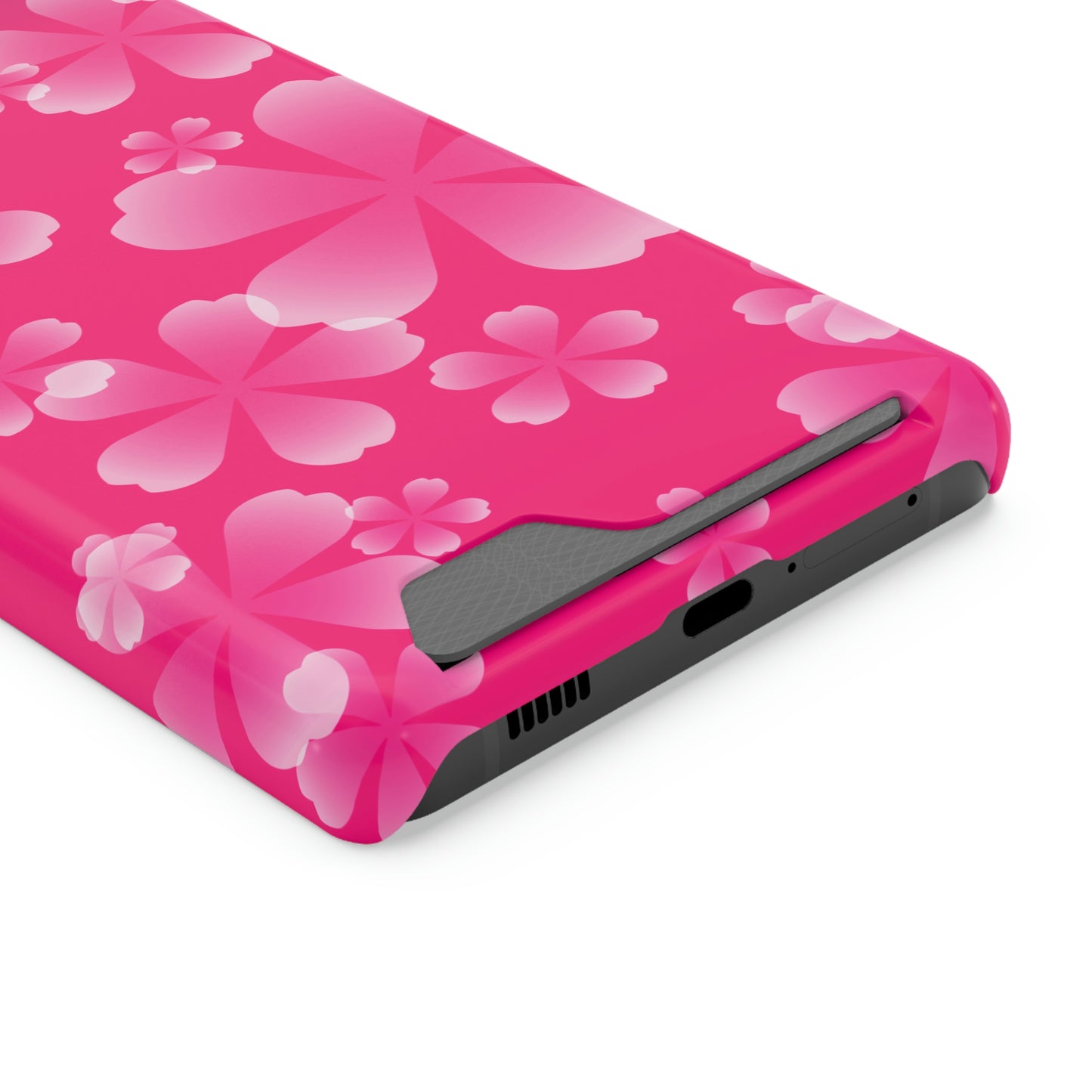 Pink and Cherry Blossom Case With Card Holder