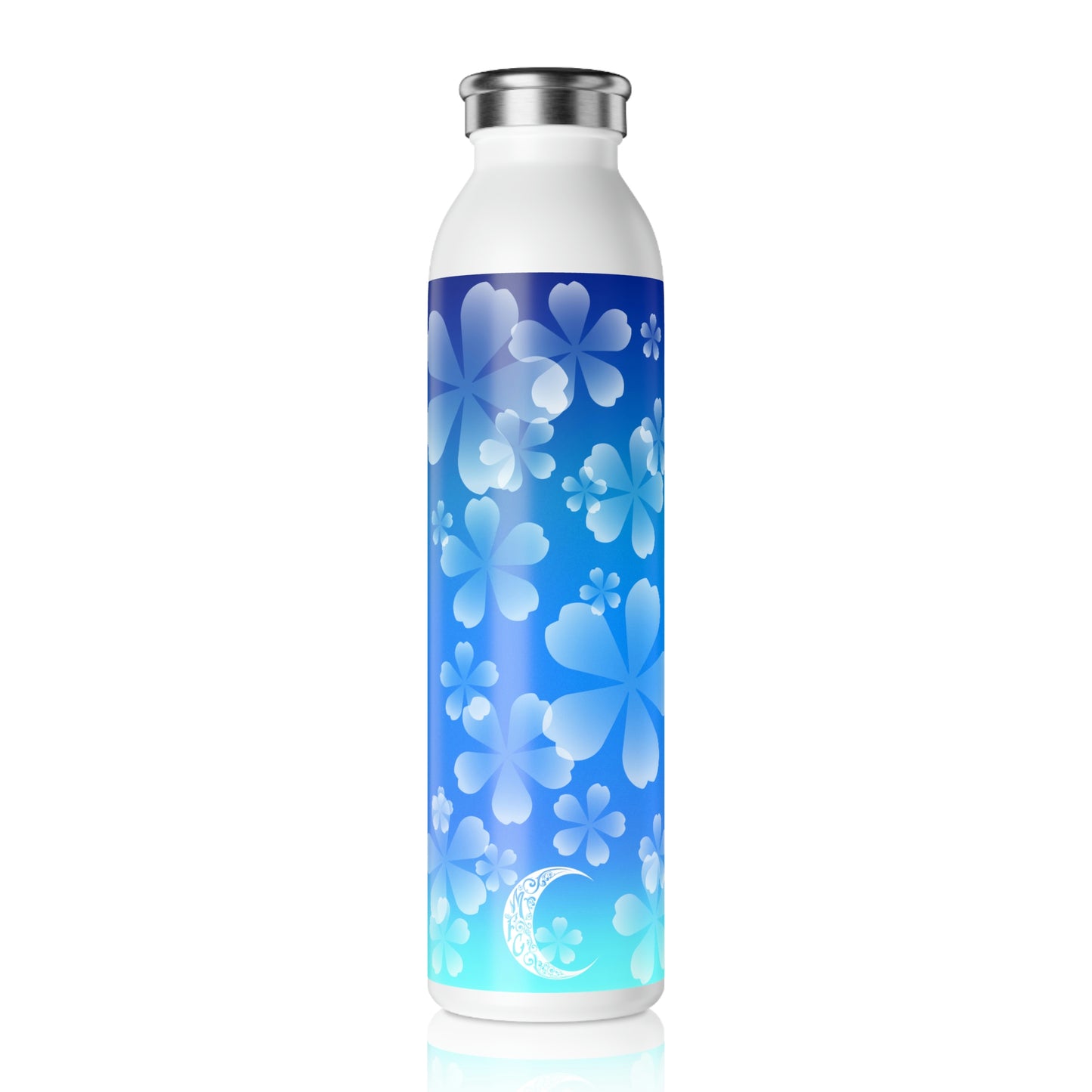 Blue Sakura Slim Water Bottle