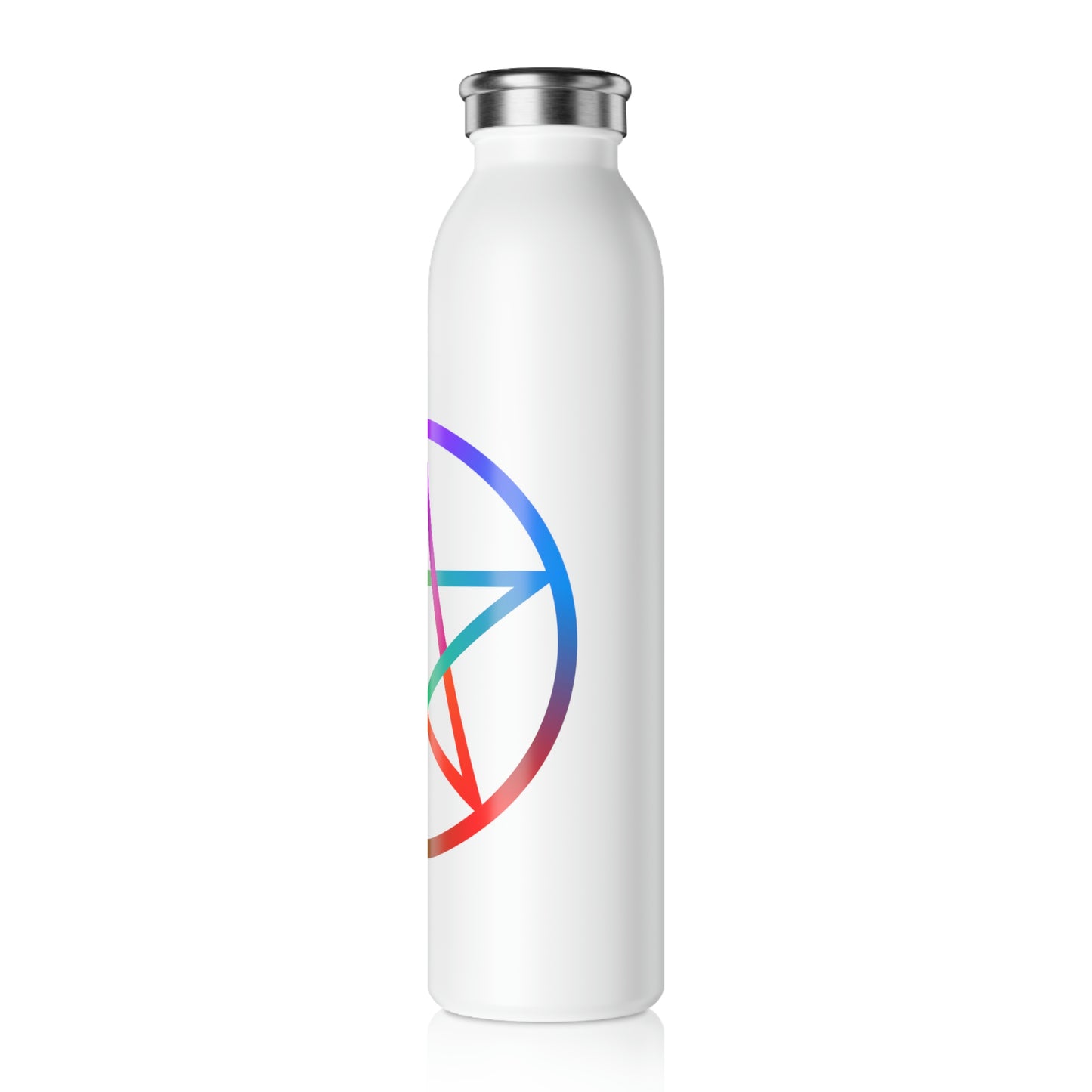 White Elemental Pentagram Slim Water Bottle