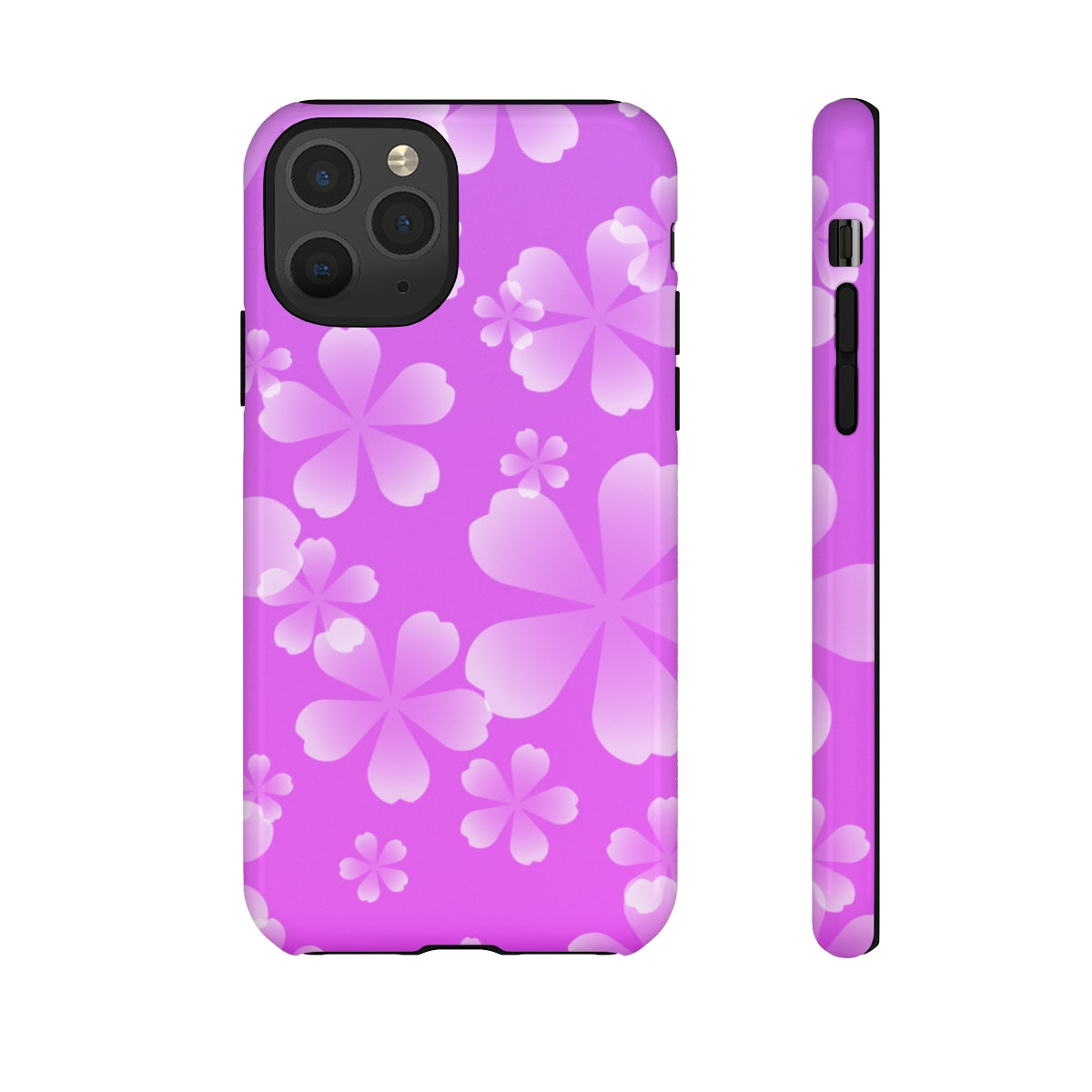 Purple with White Cherry Blossom Tough Cases